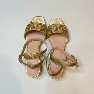 Kate Spade Lagoon Heart Chain Pale Gold Sandals